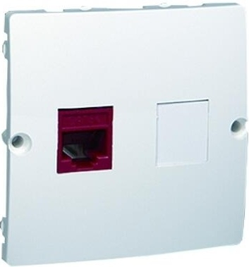 Prizë njëfishe kompjuteri Contact-Simon, RJ45, Cat.5e, e bardhë