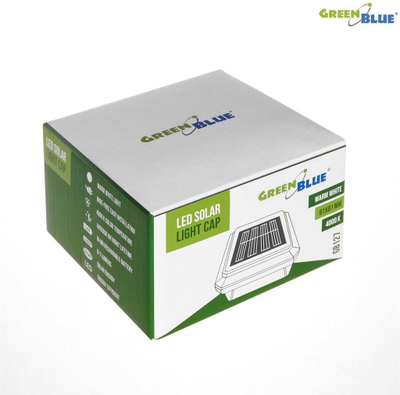 Lampë solare LED GreenBlue GB127, për majë shtylle 80x80, për kopësht, e zezë