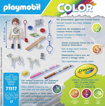 Set lojrash Playmobil Color Trajnim Qenësh, me figura, për ngjyrosje