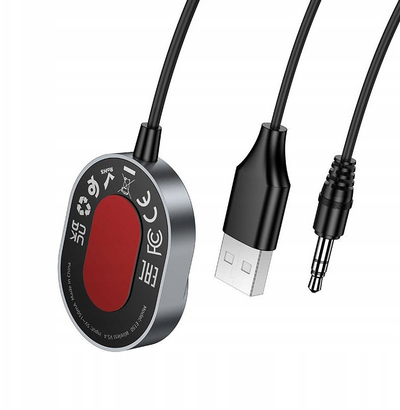 Adapter Bluetooth Hoco E150 AUX, Jack 3.5 mm, USB, gri