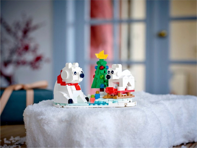 Set ndërtimi LEGO 40571 Wintertime Polar Bears, 312 pjesë, nga 9 vjeç, i bardhë