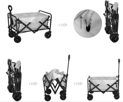 Karre plazhi Redcliffs Folding Wagon, 101x59x104 cm, kapacitet 80 kg, i zi