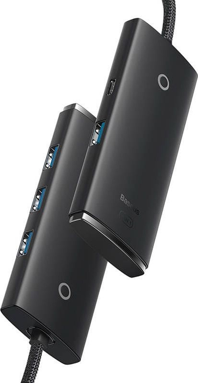 HUB USB Type C Baseus WKQX030401, 4x USB 3.0, kabllo 1m, i zi