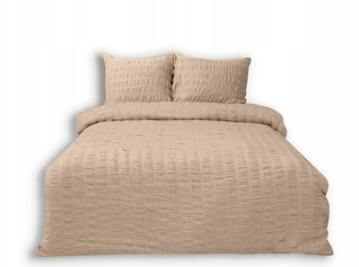 Set çarçafësh Bed Linen Satin Waffle, 220x200 cm, pambuk, bezhë e errët