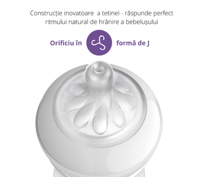 Biberon Philips Avent SCY900/01, 125 ml, Natural Response, transparent