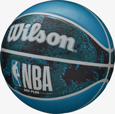 Топка за кошарка Wilson NBA Drv Plus Vibe, бр. 7, за надворешна и внатрешна употреба, црно сина