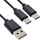 Kabllo karikimi InLine USB, 1x USB A në 2x USB C, 0.5m, e zezë
