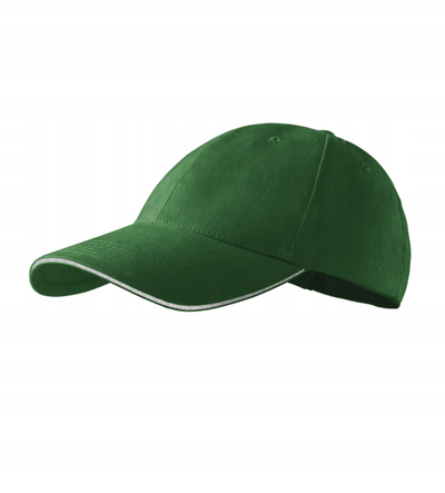 Kapele Malfini Sandwich Cap 6P MLI-30606, pambuk, jeshile bottle green