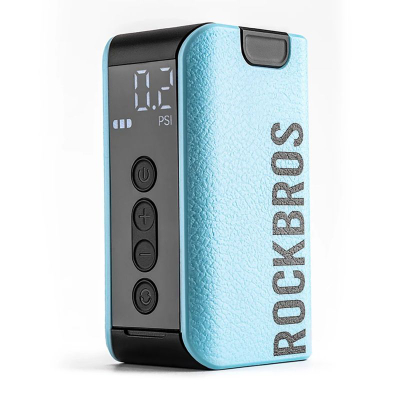Pompë elektrike RockBros Mini Compressor, 20 PSI, bateri 1400mAh, blu