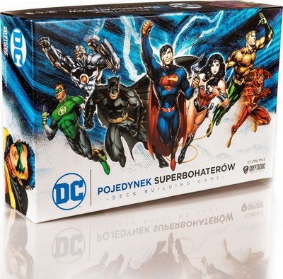 Loja me letra Cryptozoic DC Superheroes Duel, deck building, 2 deri në 5 lojtarë, shumëngjyrëshe