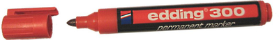 Marker i përhershëm Edding 300, maje e rrumbullakët, i kuq
