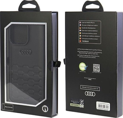 Kllëf telefoni Audi GT Leather Hard Case për iPhone 15 Pro Max 6.7", me MagSafe, i zi