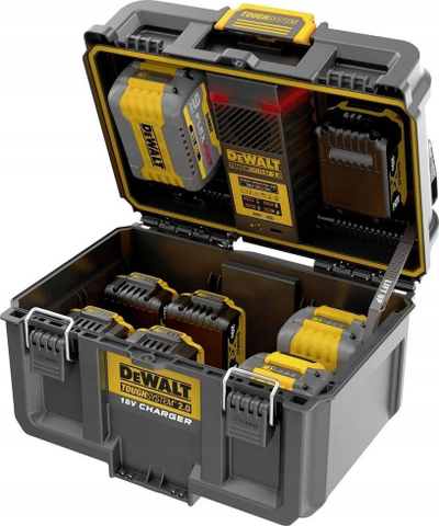 Kuti veglash Dewalt ToughSystem 2.0 DWST83471-QW, karikues baterish 18V XR FlexVolt, porta USB, e verdhë