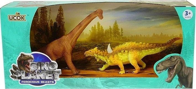 Set lodrash dinosaurusë, 3 copa, 22 cm, shumëngjyrësh