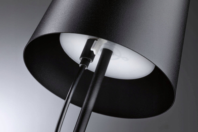 Llampë tavoline LED Paulmann Gilo 76996, portative, me bateri të rikarikueshme USB C, e zezë matte