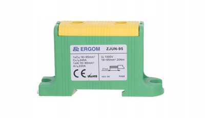 Bornë shine Ergom ZJUN-95 PE, deri 95mm², 1000V, verdhë jeshile