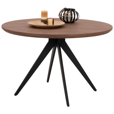 Tavolinë ngrënieje HomeMarkt HM9307.02, rrumbullake 120x75 cm, stil rustik, imitim arre