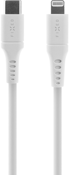 Kabllo për të dhëna dhe karikim FIXED USB-C - Lightning, MFi, PD, 1.2m, e bardhë