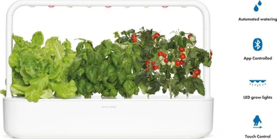 Kopsht inteligjent Click and Grow Smart Garden 9 Pro, me dritë LED, ujitje automatike, i bardhë