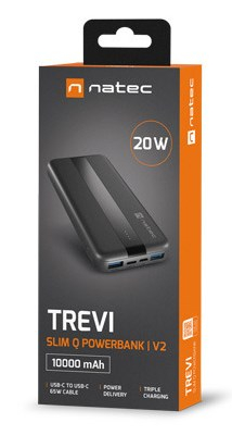 Power bank Natec, 10000mAh, 3 porta USB, Li Polymer, i zi