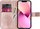 Këllëf telefoni Mezzo Book Mandala për Samsung Galaxy A14 4G, lëkurë eko, me xhepa për karta, rozë