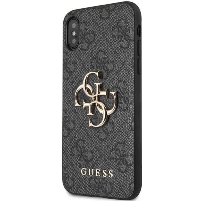 Futrollë telefoni Guess GUHCPX4GMGGR, iPhone X XS, 4G Big Metal Logo, gri