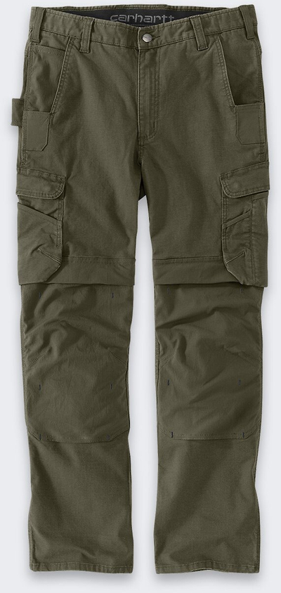 Pantallona pune Carhartt Steel Cargo, burra, W40 L32, ngjyrë ulliri