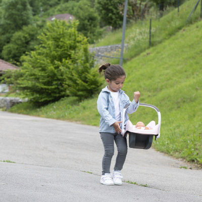Ulëse kukulle Smoby Maxi Cosi Doll Comfort Seat, me dorezë për ta çuar me vete, rozë