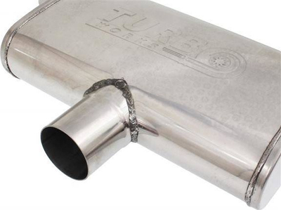 Marmitë sportive TurboWorks D Middle Rear, 63.5mm, çelik inoks 304SS, argjend