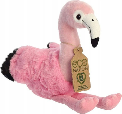 Lodër pelushi Aurora Eco Nation Flamingo 35005, 24 cm, prej materialesh të ricikluara, rozë