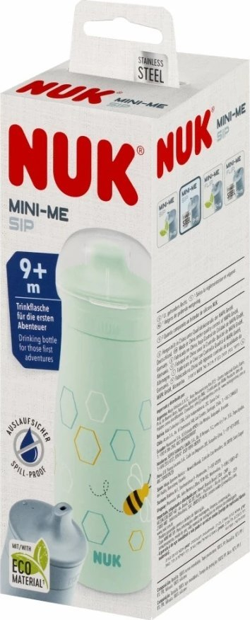 Shishe për kalamoj Nuk Mini-Me Sip, 300ml, +9 mujsh, jeshile Green Bee