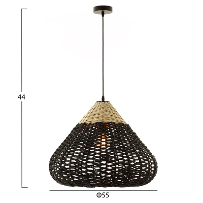 Llambë e varur tavani Φ55,5x44Hcm (HM4346), bezhë/ zezë
