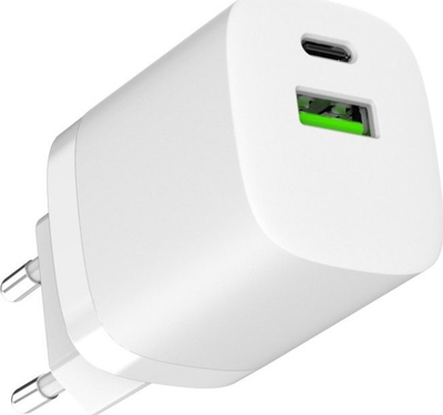 Karikues rrjeti ART GaN PD QC 4.0, 30W, 1x USB C 1x USB A, i bardhë