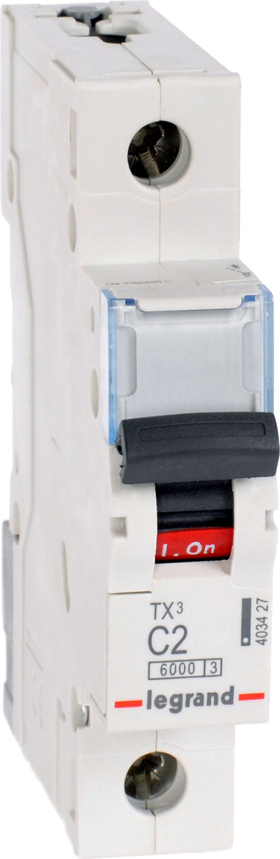 Legrand TX³ 6000 Минијатурен прекинувач, 1 Пол, 2A, C Крива