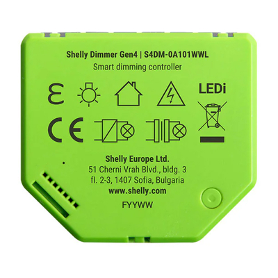 Modul ndriçimi smart Shelly Dimmer Gen4, Wi-Fi Bluetooth ZigBee, 200W, jeshil
