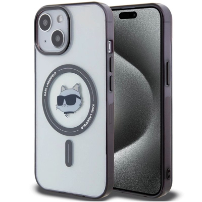 Mbulesë telefoni Karl Lagerfeld IML Choupette Head, për iPhone 15 Pro, MagSafe, transparente