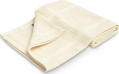 Batanije për bebe Sensillo Natural Lulu, pambuk 100%, 95x95cm, krem