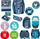Set çantë shkolle Herlitz FiloLight Plus Flower Owl, e rehatshme, pa PVC, navy turquoise
