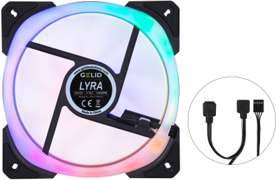Ventilator kase PC Gelid FN-LYRA-01, 140mm, ARGB, i zi