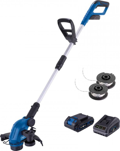 Trimer bari me bateri Scheppach C-LT300-X, gjerësi prerjeje 300mm, bateri 20V, ngjyrë e zezë