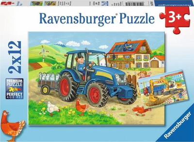 Puzzle Ravensburger Hard Work 076161, 2x12 copa