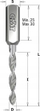 Freza stërvitëse CMT 314.030.22, diametër 3mm, bosht 10x30mm, rrotullim majtas