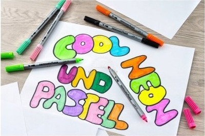 Marker me dy anë Faber-Castell 151119, felt tip, ngjyrë