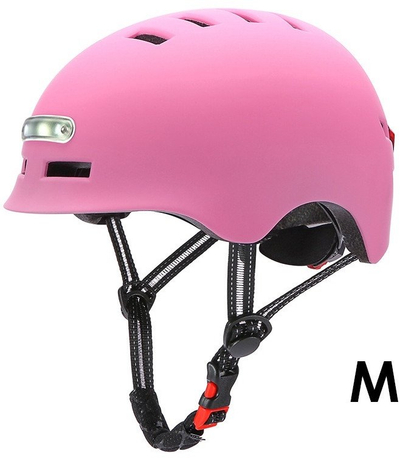 Заштитна кацига Beaster BS02HPM, големина M, со LED светла, розова