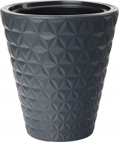 Vazo lulesh Formplastic Diamond, plastike, 40 cm, ngjyrë antracit