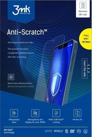 Folie mbrojtëse telefoni 3MK AIO Anti-Scratch, montim me ujë, set 5 copë, transparente