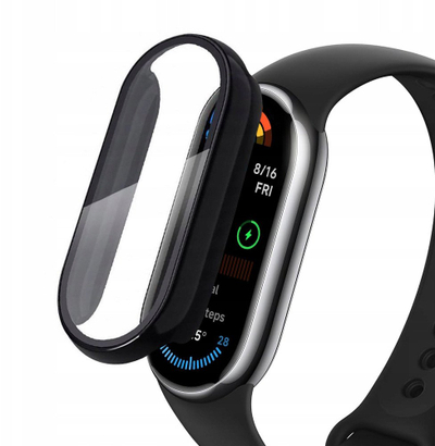 Kapak mbrojtës Tech-Protect Defense për Xiaomi Smart Band 10, me xham t’ngrën, i zi