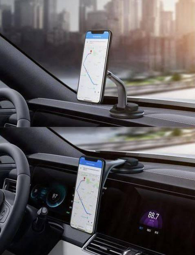 Mbajtëse magnetike për makinë Aukey HD-C49, krah i rregullueshëm, kapje me vakum, gri
