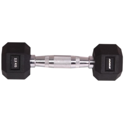 Shtangë dore Eb Fit Hex Rubber, 2.5 kg, gize, e zezë