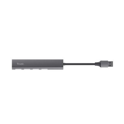 Hub USB Trust Halyx, 4 porta USB A, USB 3.2 Gen 1, i zi gri
